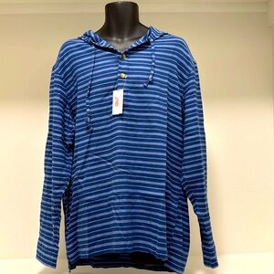 Vineyard Vines Andros Stripe Pullover Hoodie Moonshine Mens Large New